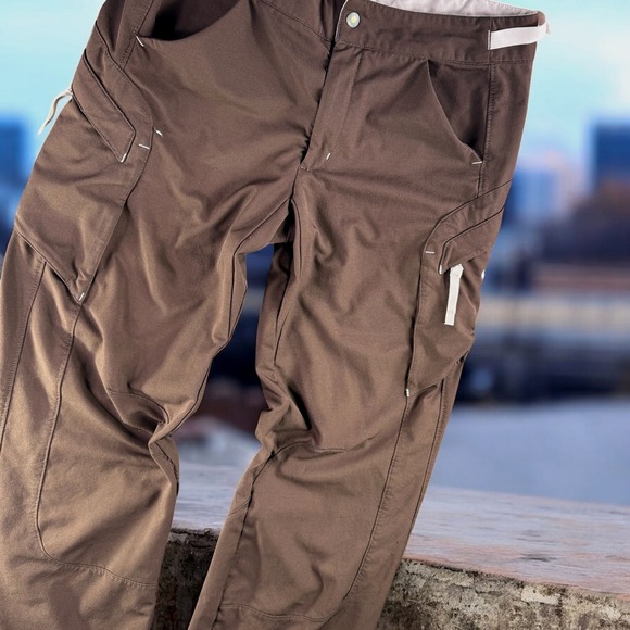 Nike Cargo Pants Women S Dri Fit Brown Athletic Hiking Workout Gym Performance - Picture 1 of 12